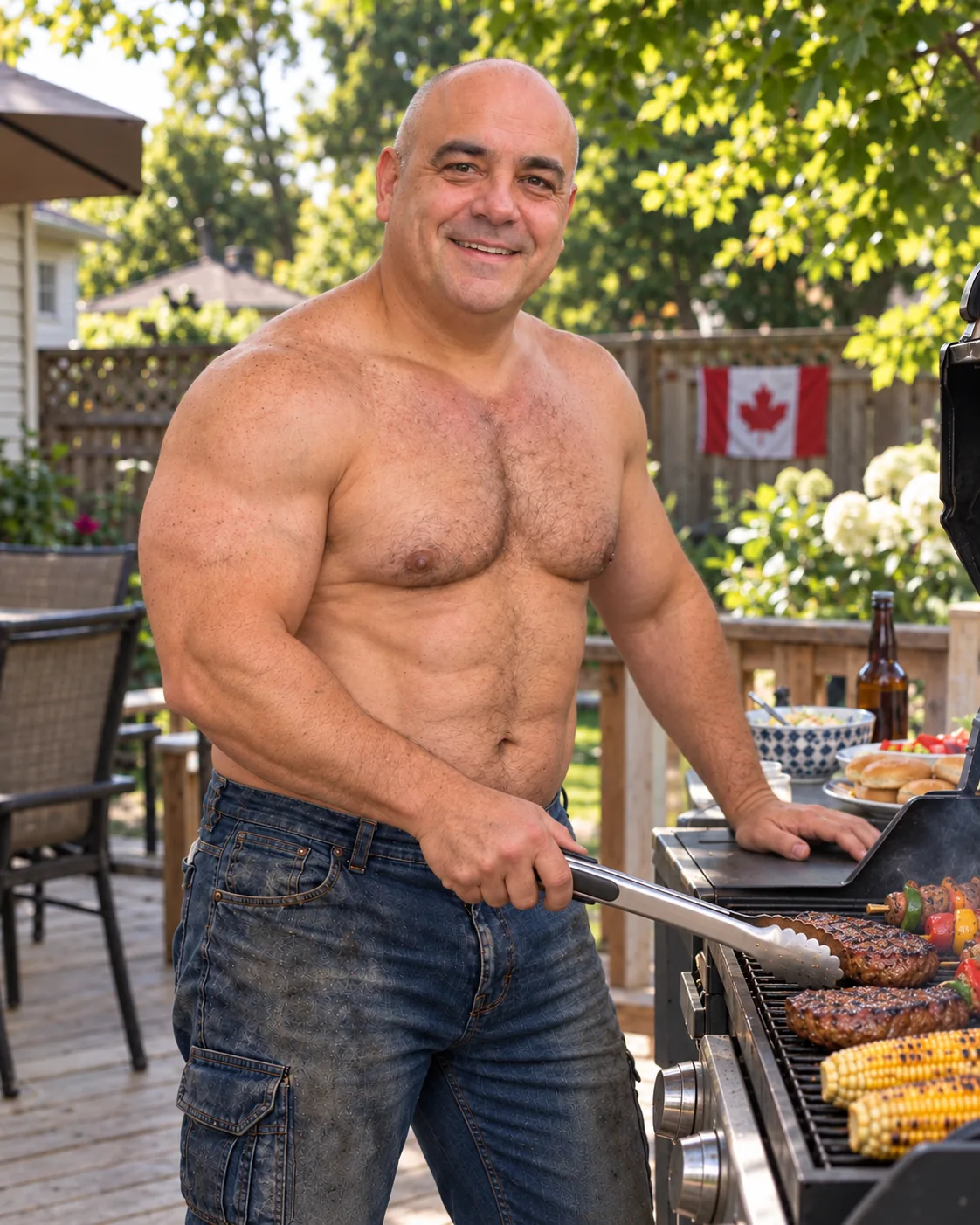 Birthday gift idea — a guy as the backyard BBQ king on his personalized calendar
